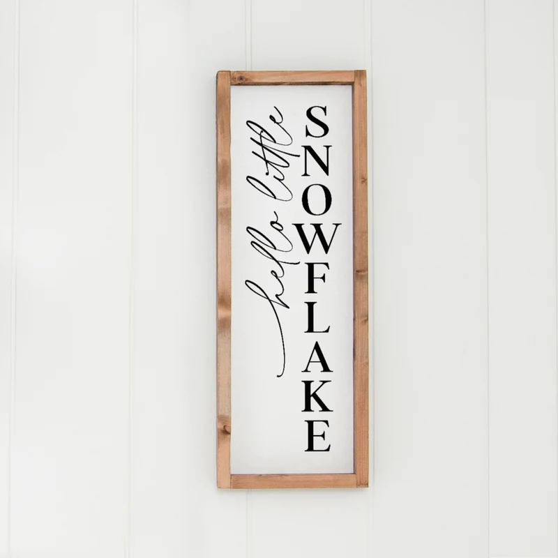 Landhaus Schild | Hello little snowflake No1