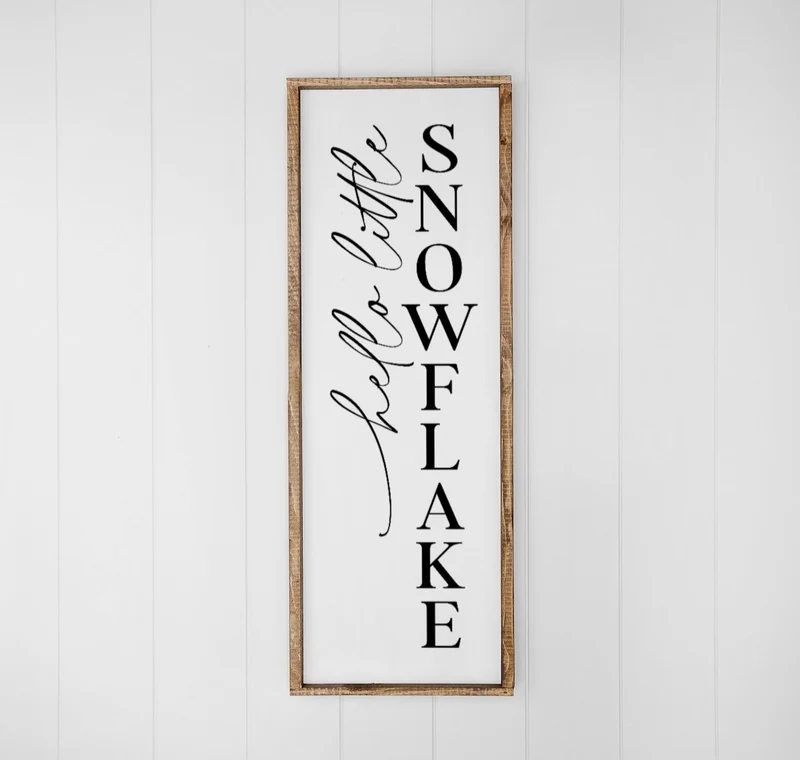 Landhaus Schild | Hello little snowflake No1