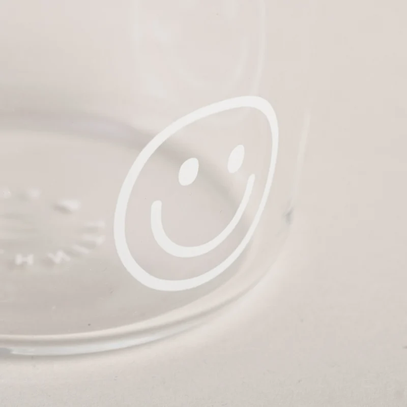 Trinkglas - Smiley weiß
