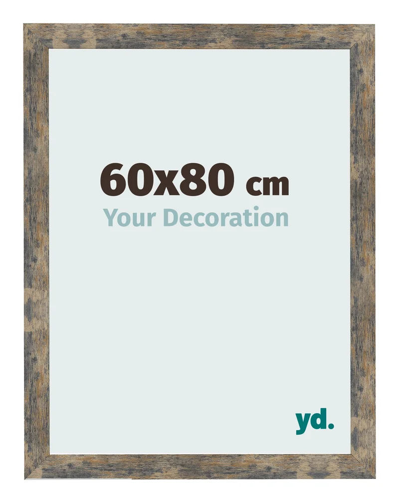 Bilderrahmen 60x80 cm - Blau Gold Meliert - MDF - Bologna