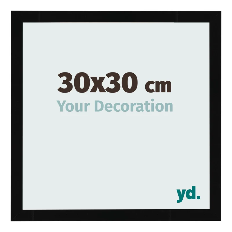 Bilderrahmen 30x30 cm - Schwarz Hochglanz - MDF - Bologna