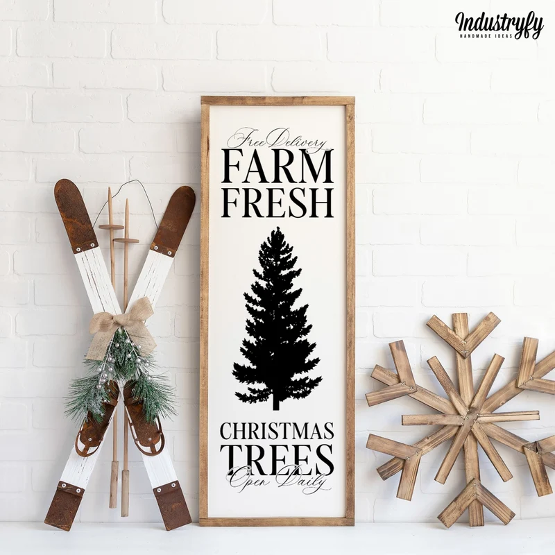 Landhaus Schild | Farm Fresh Christmas Trees