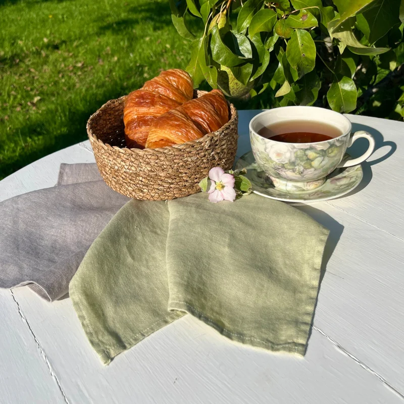 Serviette Leinen - moosgrün