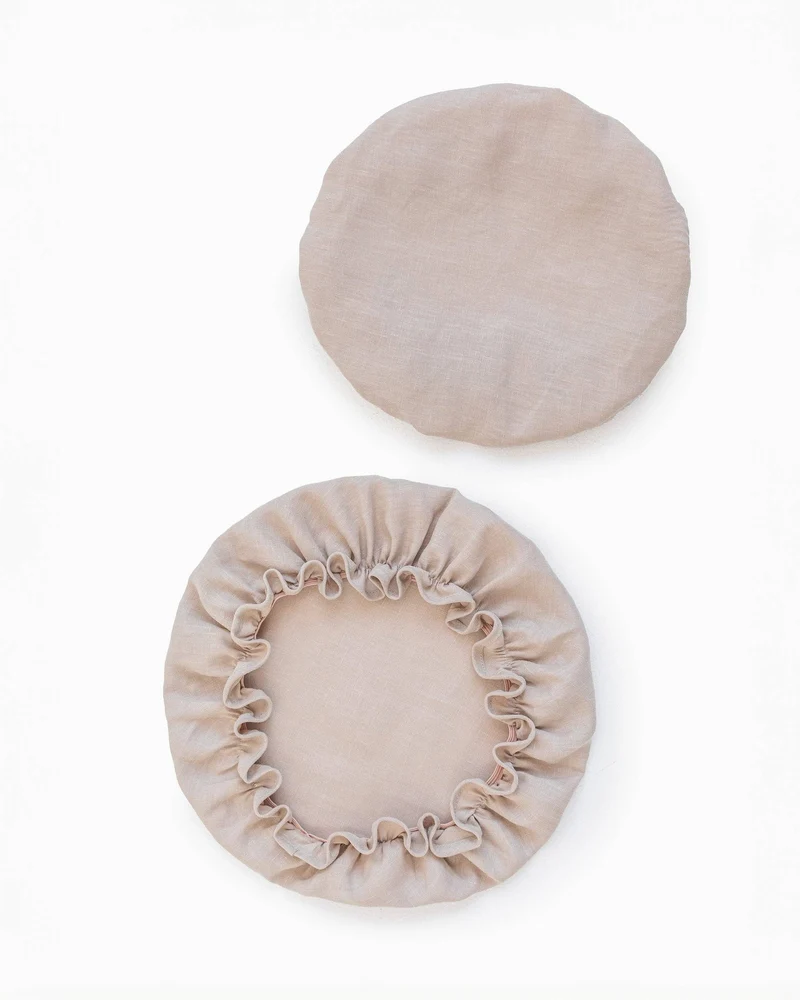 Deckel für Schüsseln - Leinen - beige