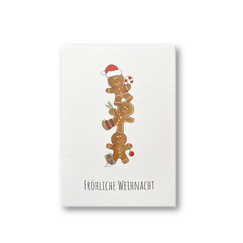 Postkarte • Fröhliche Weihnachten - Lebkchen