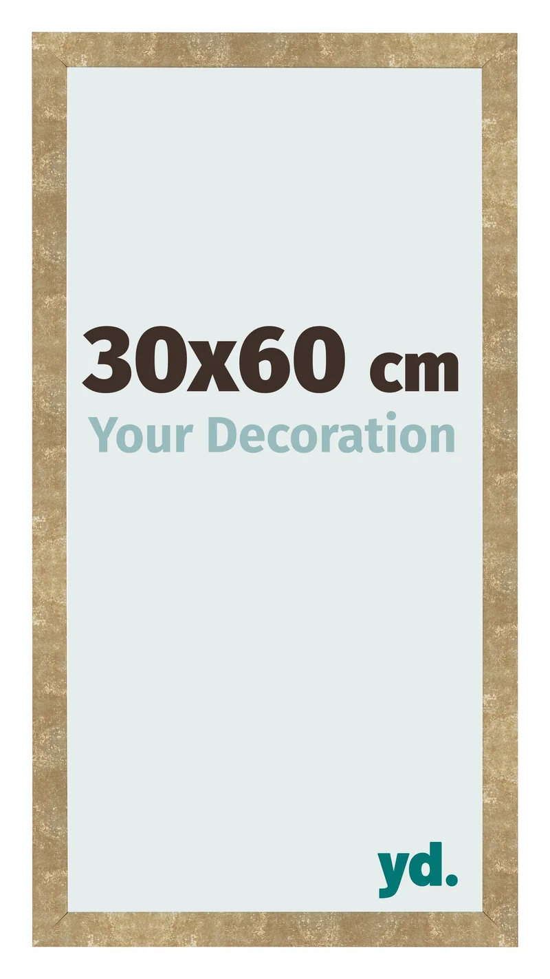 Bilderrahmen 30x60 cm - Gold Antik - MDF - Bologna