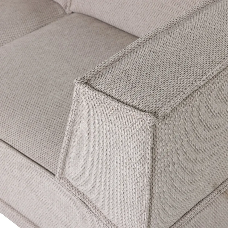 Manu Chaise Lounge Sofa Grob Chenille Natur (links) - WOOOD