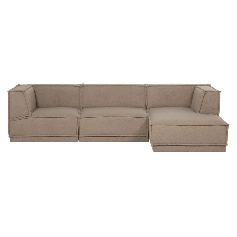 Manu Chaise Lounge Sofa Teddy Taupe (rechts) - WOOOD