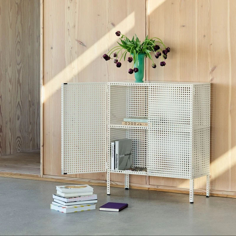 Sideboard Perforated Cabinet Floor Medium Eggshell - HAY