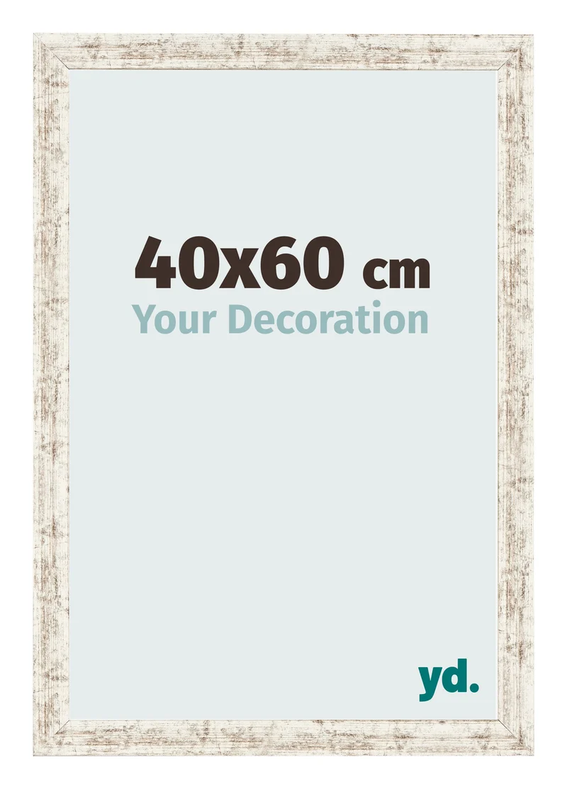 Bilderrahmen 40x60 cm - Weiß Vintage - MDF - Bologna