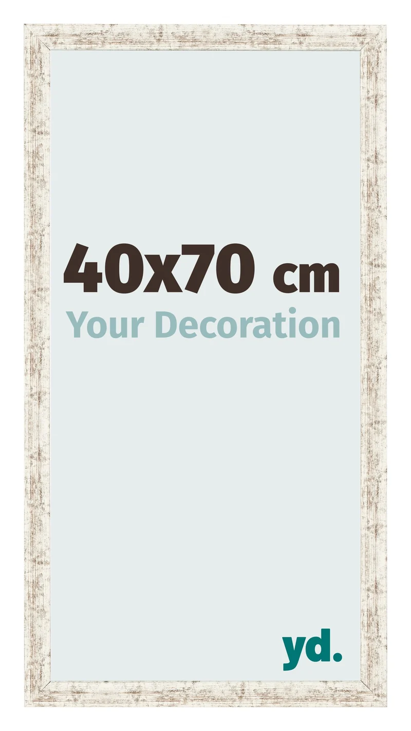 Bilderrahmen 40x70 cm - Weiß Vintage - MDF - Bologna