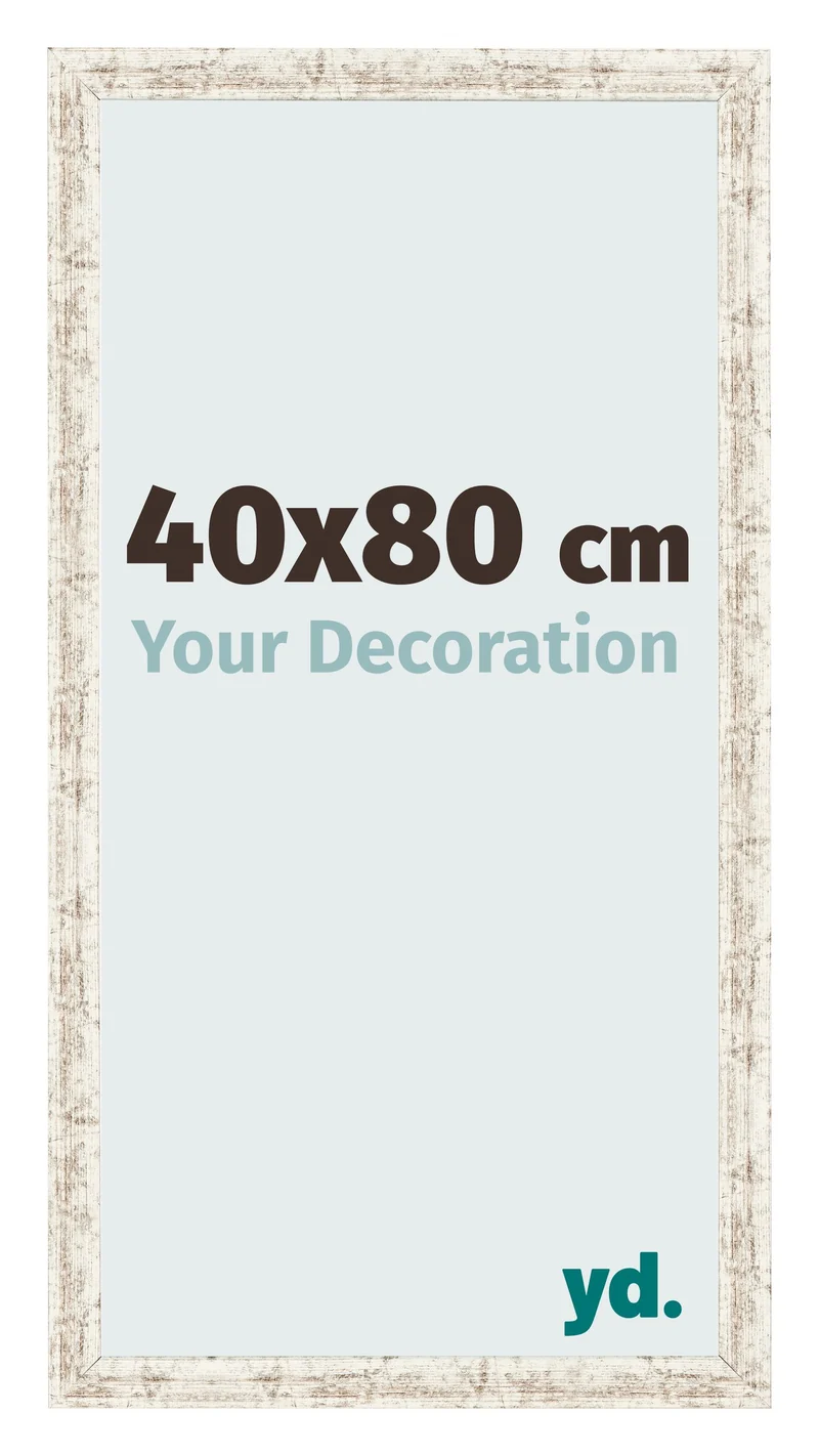 Bilderrahmen 40x80 cm - Weiß Vintage - MDF - Bologna