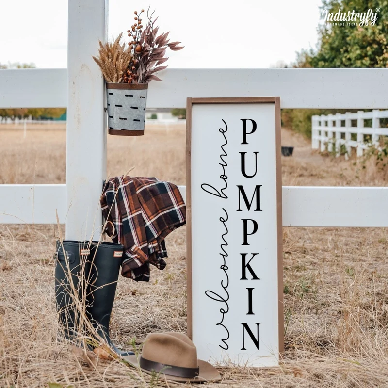 Landhaus Schild | Welcome home pumpkin