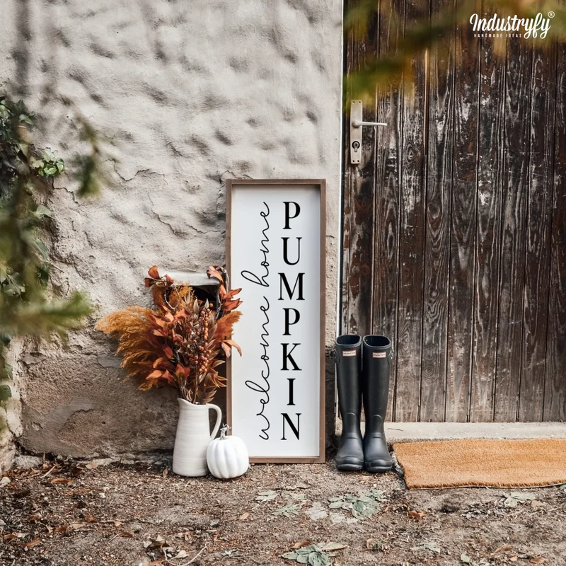 Landhaus Schild | Welcome home pumpkin
