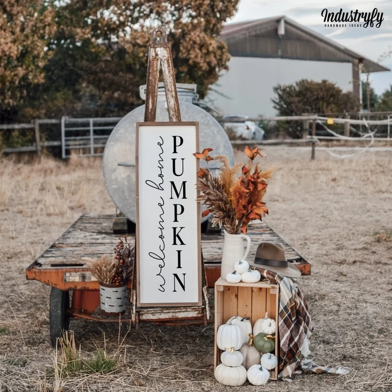 Landhaus Schild | Welcome home pumpkin