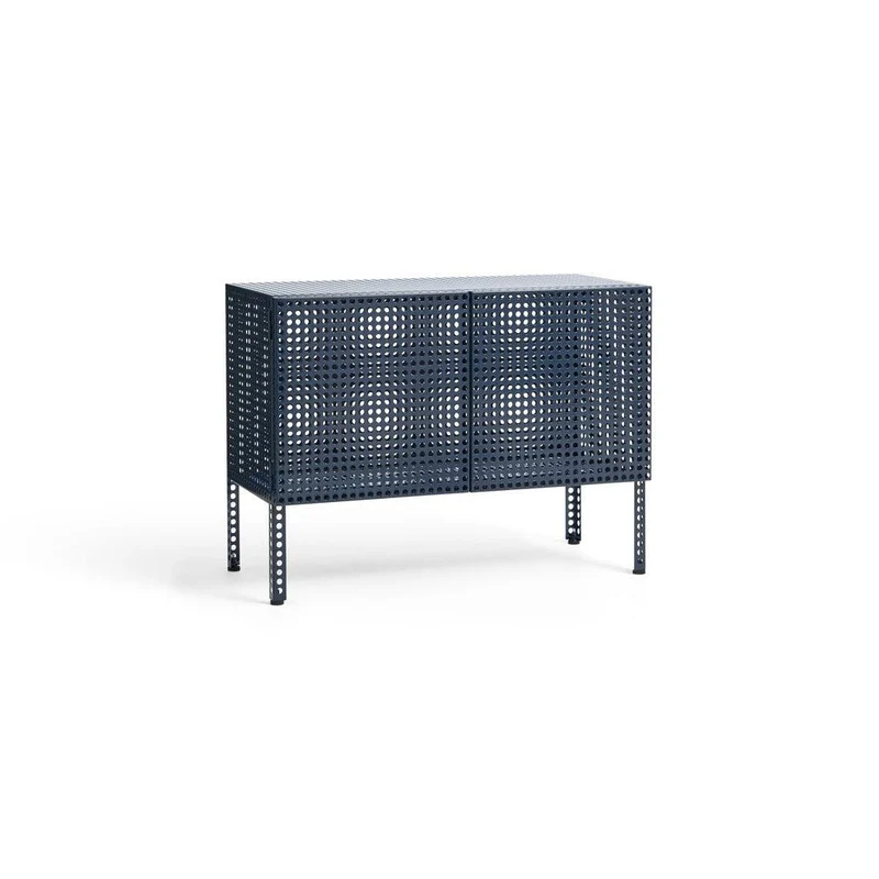 Sideboard Perforated Cabinet Floor Small Steel Blue - HAY