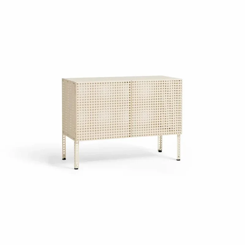 Sideboard Perforated Cabinet Floor Small Eggshell - HAY