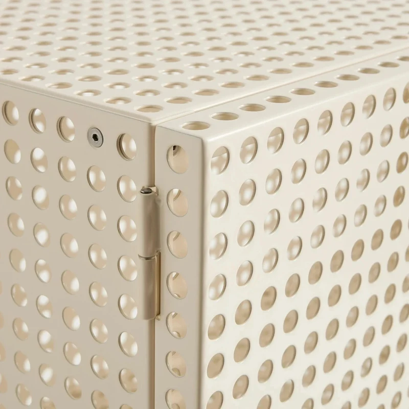 Sideboard Perforated Cabinet Floor Small Eggshell - HAY
