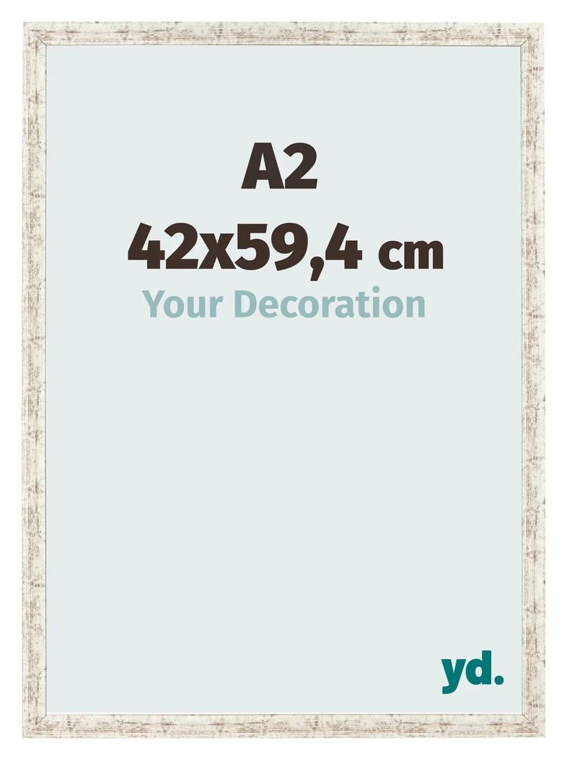 Bilderrahmen A2 - 42x59,4 cm - Weiß Vintage - MDF - Bologna