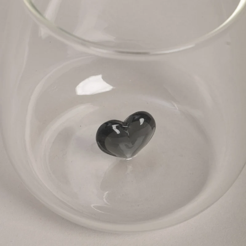 Trinkglas Figurenglas - Herzfigur schwarz