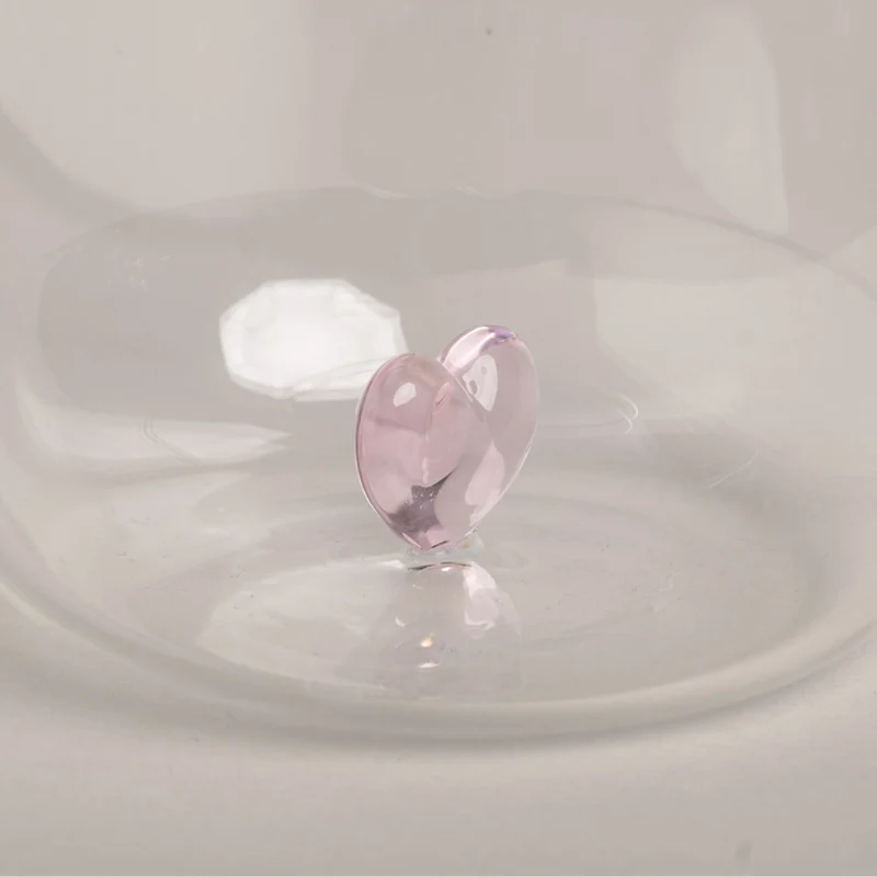 Trinkglas Figurenglas - Herzfigur rosa