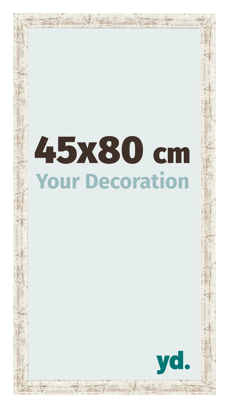 Bilderrahmen 45x80 cm - Weiß Vintage - MDF - Bologna