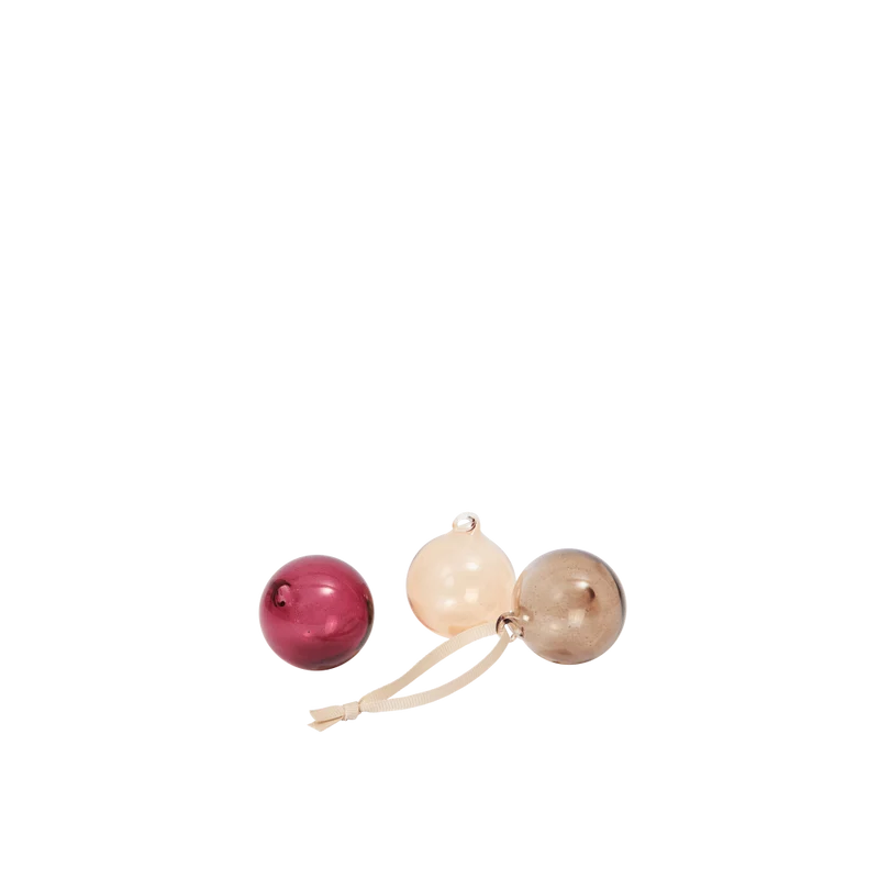 Glass Baubles Christbaumkugeln aus Glas 3er-Set Roseate - ferm LIVING