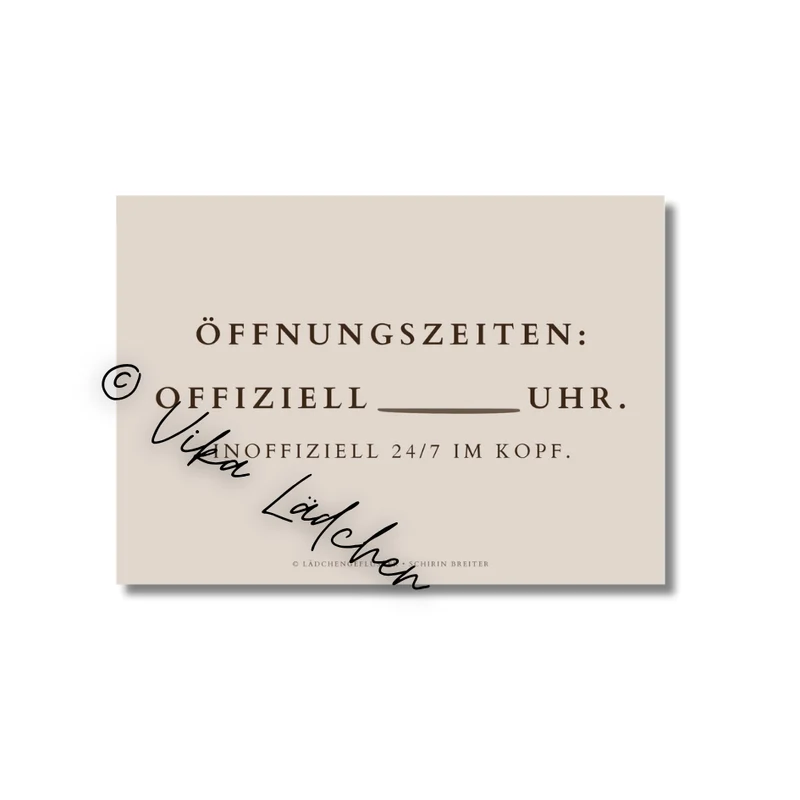 Postkarte • Öffnungszeiten