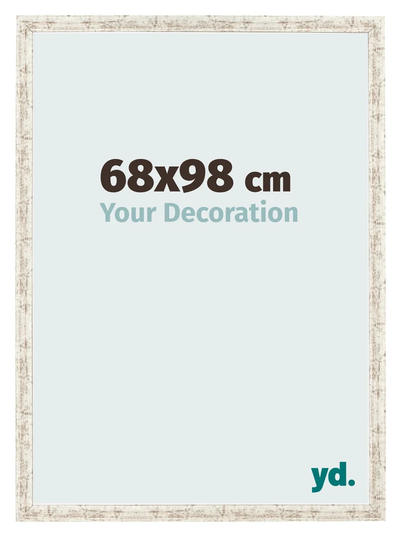 Bilderrahmen 68x98 cm - Weiß Vintage - MDF - Bologna