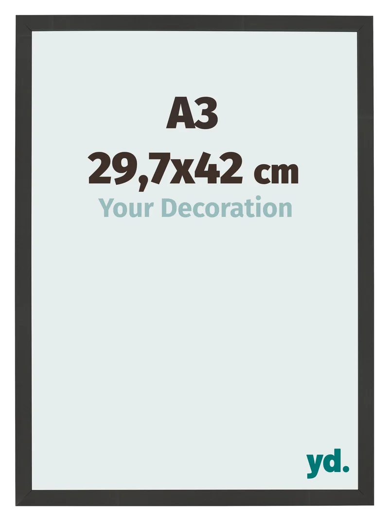 Bilderrahmen A3 - 29,7x42 cm - Schwarz Gemasert - MDF - Bologna