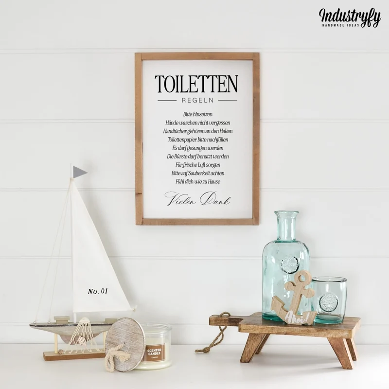 Landhaus Schild | Toilettenregeln
