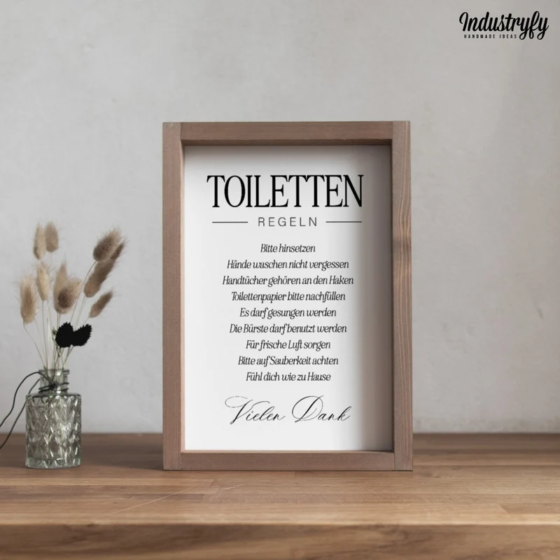 Landhaus Schild | Toilettenregeln