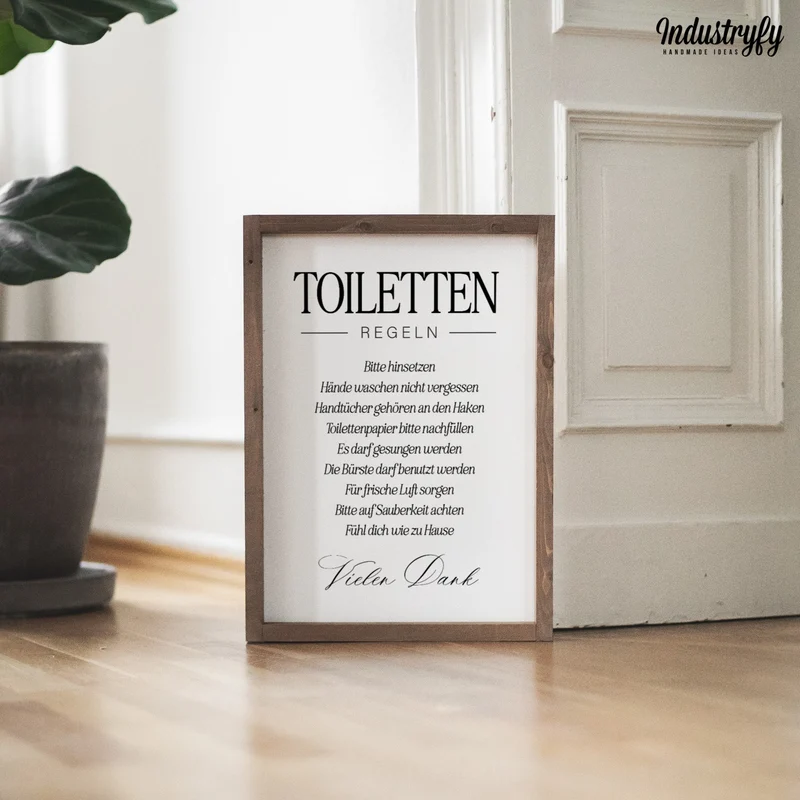 Landhaus Schild | Toilettenregeln