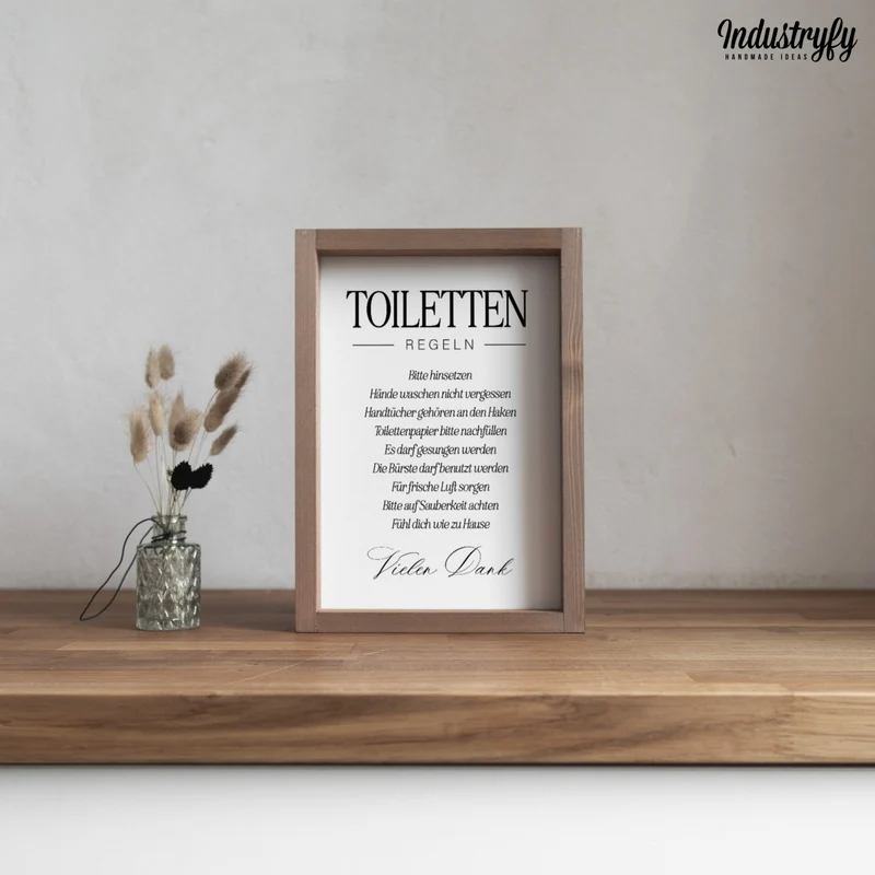 Landhaus Schild | Toilettenregeln