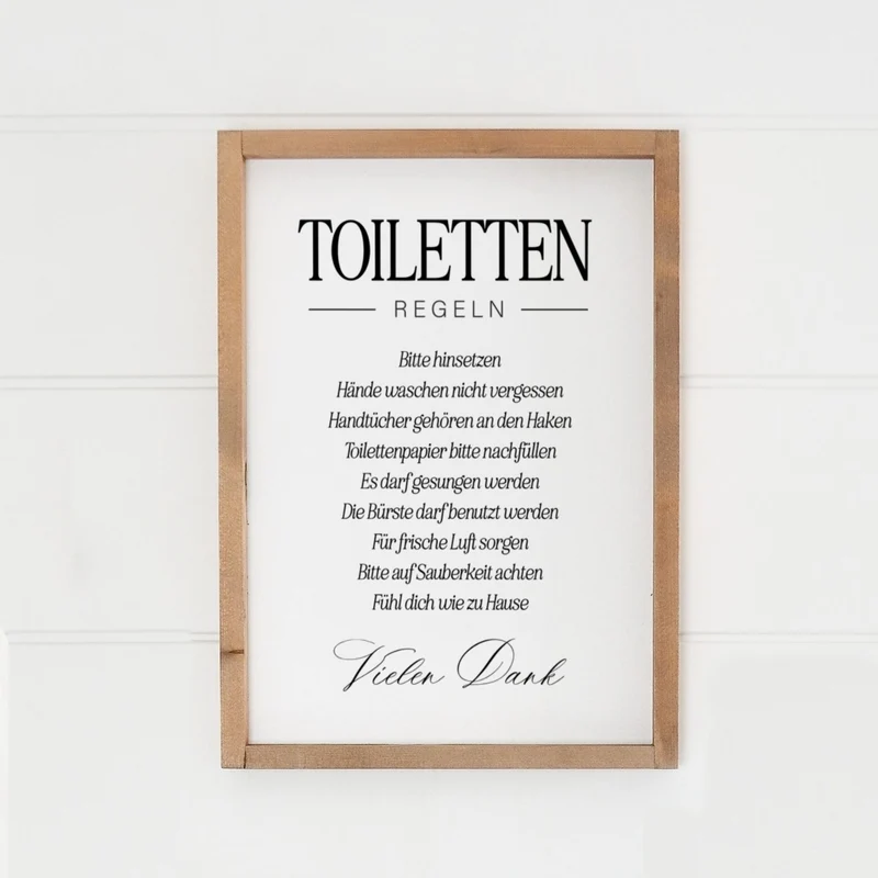 Landhaus Schild | Toilettenregeln
