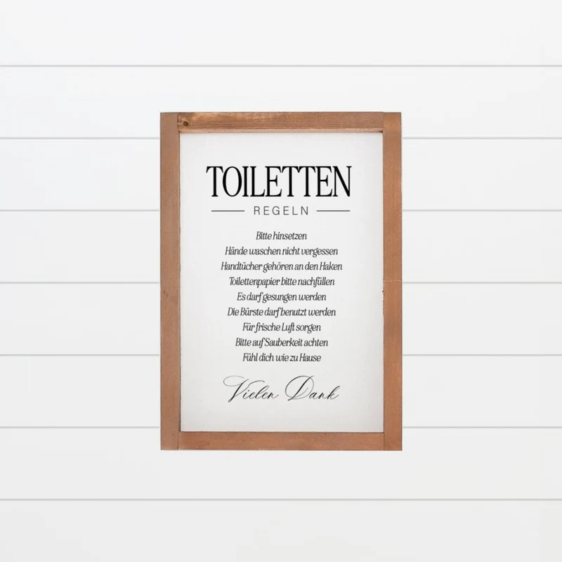 Landhaus Schild | Toilettenregeln