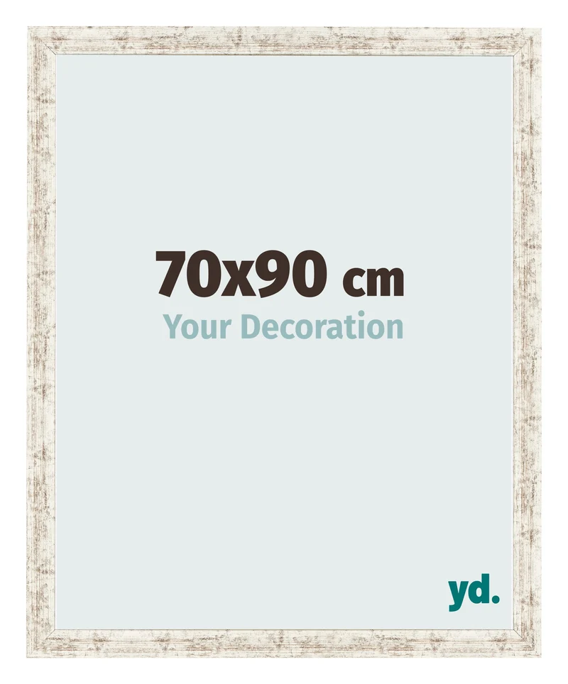Bilderrahmen 70x90 cm - Weiß Vintage - MDF - Bologna