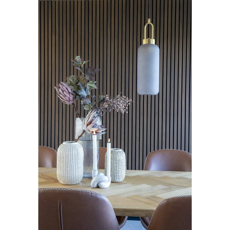 Vase - beige mit Muster - Ø16x25,5 cm