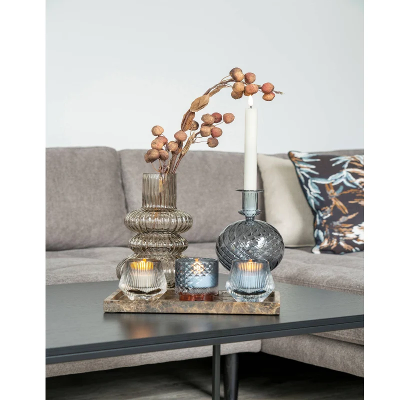 Vase - mundgeblasenes Rauchglas