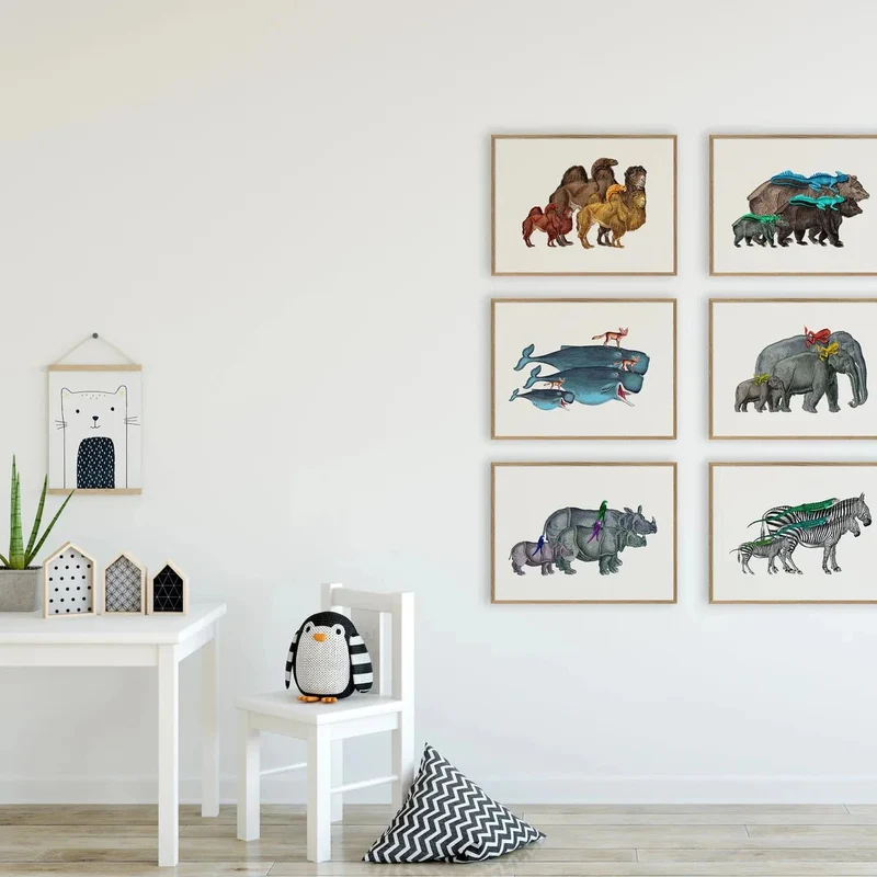 Kunstdruck 'Whales and Desert Foxes' Poster 40x30 - The Dybdahl Co