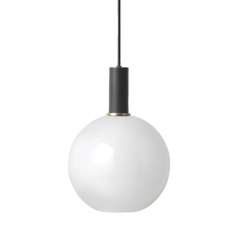 Lampenschirm Opal Shade mit kurzer Fassung Collect Pendant schwarz - ferm LIVING