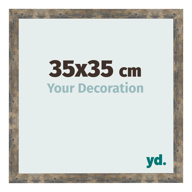 Bilderrahmen 35x35 cm - Blau Gold Meliert - MDF - Bologna