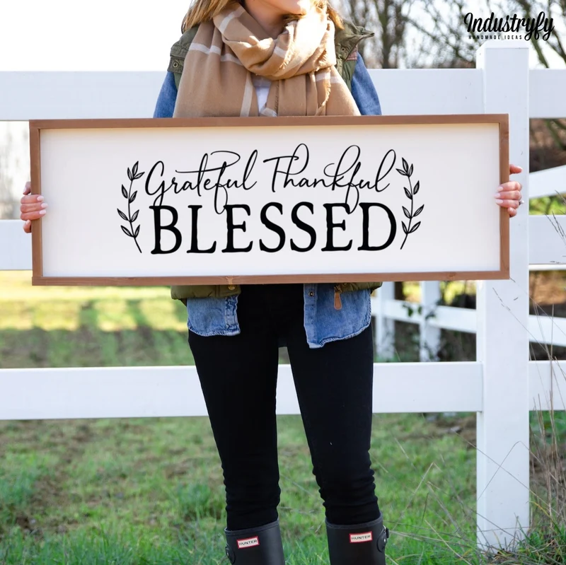 Landhaus Schild | Grateful, Thankful, Blessed