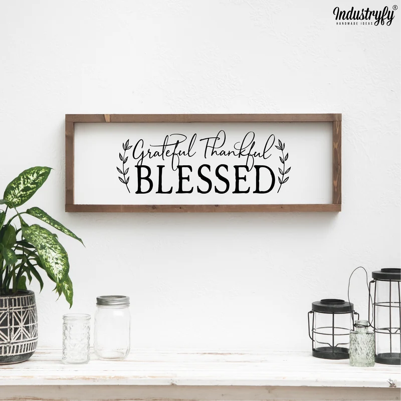 Landhaus Schild | Grateful, Thankful, Blessed