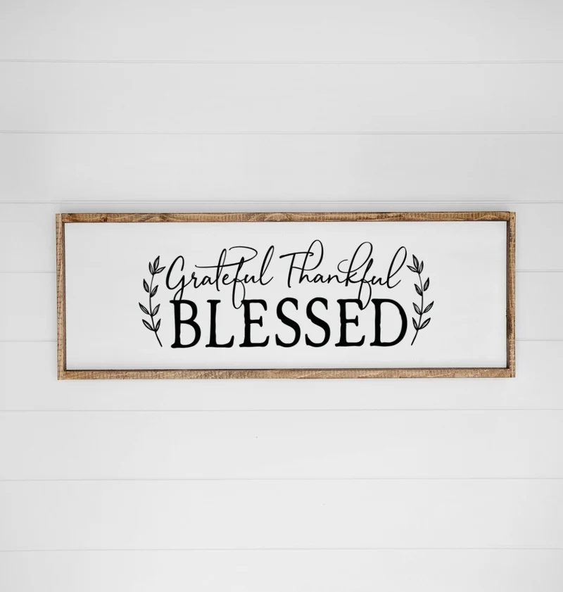Landhaus Schild | Grateful, Thankful, Blessed