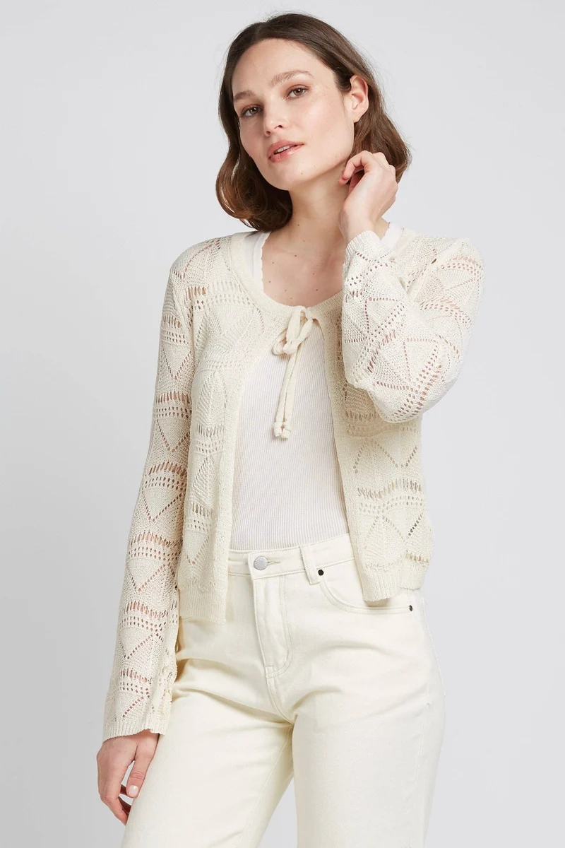 Stricjacke - GRACIE - mit Lochmuster