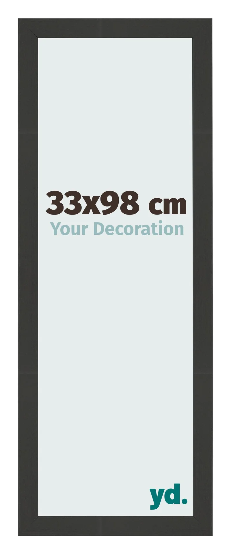 Bilderrahmen 33x98 cm - Schwarz Gemasert - MDF - Bologna