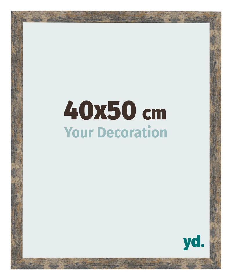 Bilderrahmen 40x50 cm - Blau Gold Meliert - MDF - Bologna