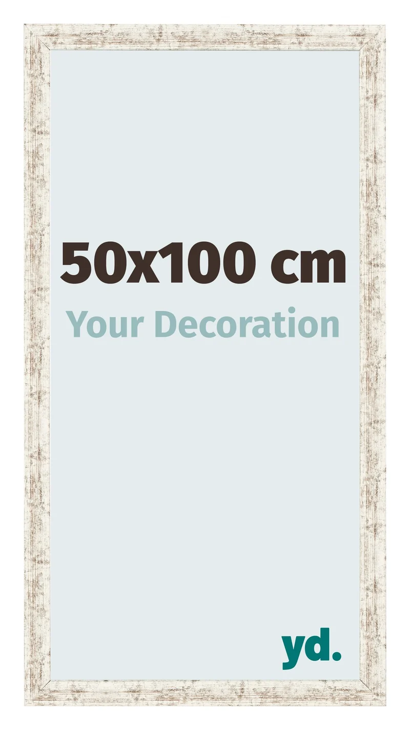 Bilderrahmen 50x100 cm - Weiß Vintage - MDF - Bologna