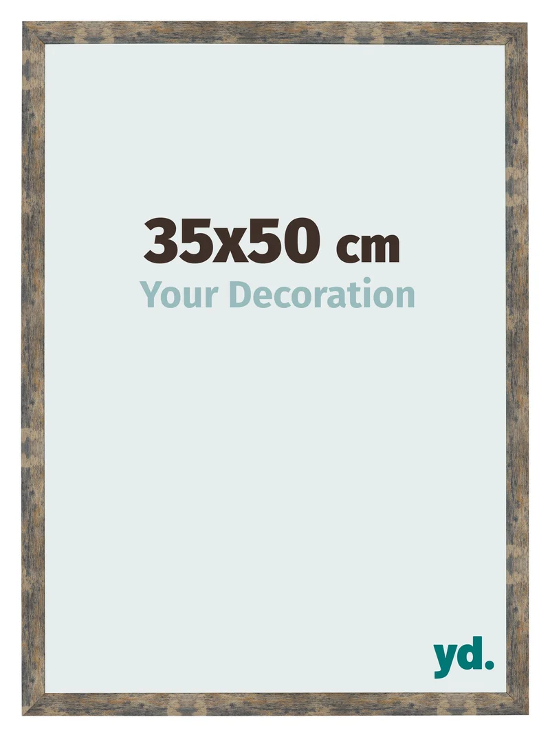 Bilderrahmen 35x50 cm - Blau Gold Meliert - MDF - Bologna